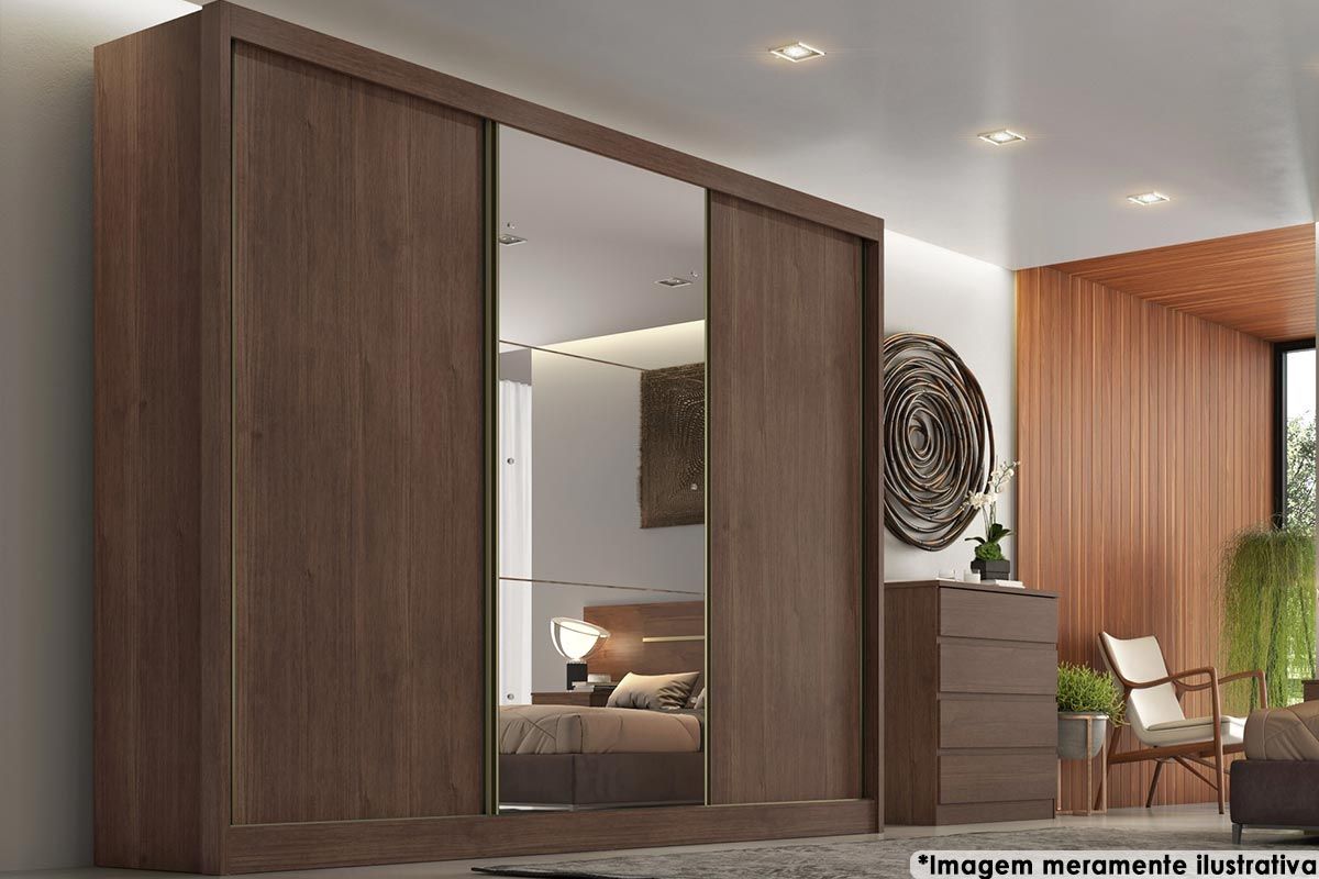 Guarda Roupa Casal 3 Portas Correr c/Esp 6Gavs Natus N. Horizonte