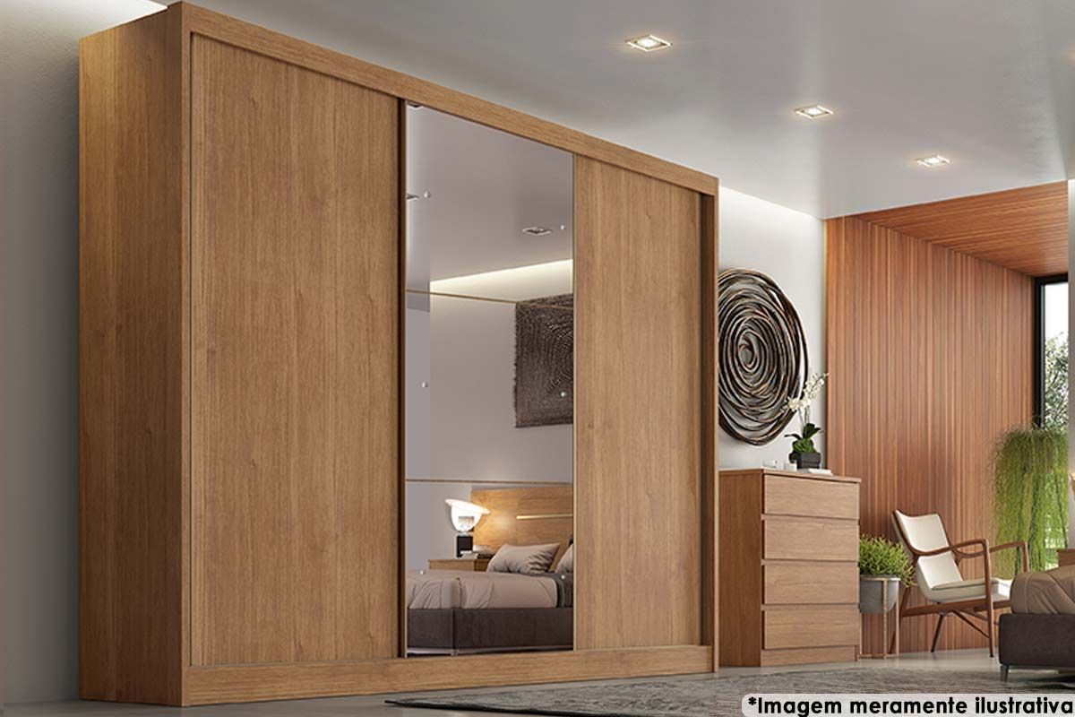 Guarda Roupa Casal 3 Portas Correr c/Esp 6Gavs Natus N. HorizonteCumaru