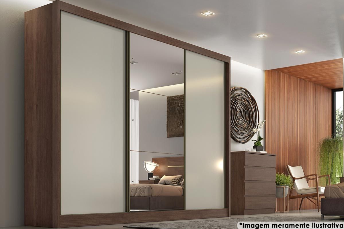 Guarda Roupa Casal 3 Portas Correr c/Esp 6Gavs Natus N. Horizonte