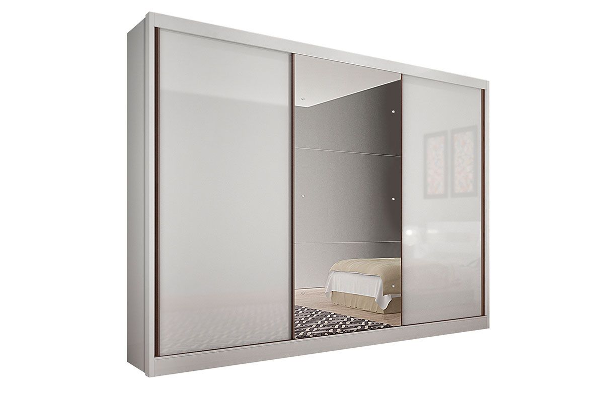 Guarda Roupa Casal 3 Portas Correr c/Esp 6Gavs Natus N. HorizonteNeve