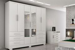 Guarda Roupa Solteiro 6 Portas c/Esp 6Gavs e Pés Encant N. Horizonte