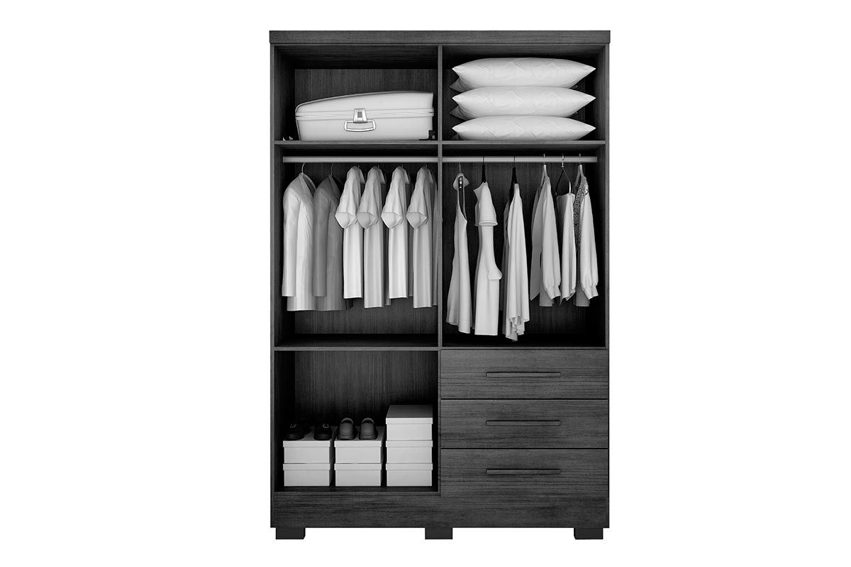 Guarda Roupa Solteiro 4 Portas 3Gavs e Pés Encant N. Horizonte Guarda Roupa Solteiro 4 Portas 3Gavs e Pés Encant N. Horizonte