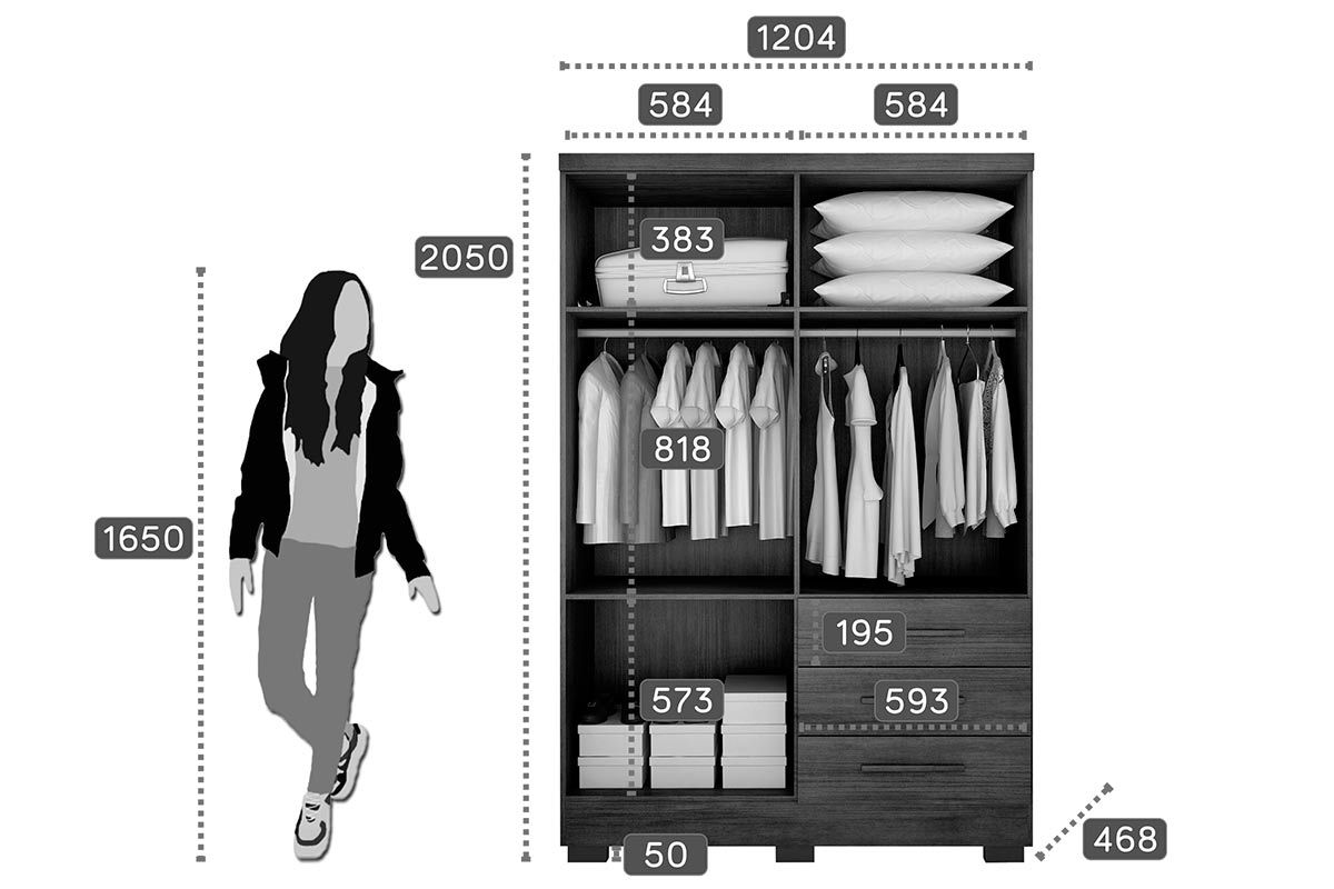 Guarda Roupa Solteiro 4 Portas 3Gavs e Pés Encant N. Horizonte Guarda Roupa Solteiro 4 Portas 3Gavs e Pés Encant N. Horizonte
