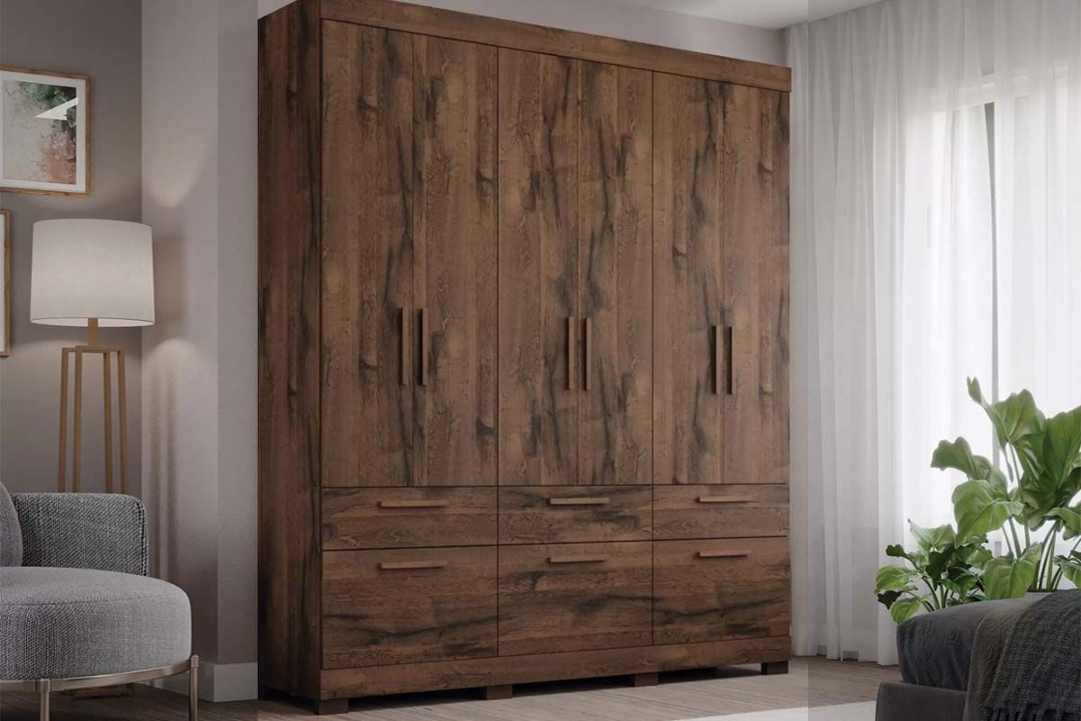 Guarda Roupa Casal 6 Portas e 5 Gavetas Porto Panan