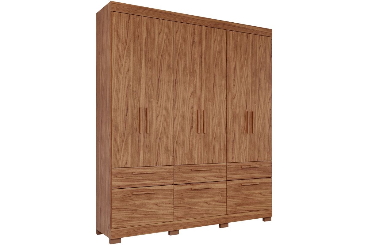 Guarda Roupa Casal 6 Portas e 5 Gavetas Porto PananCinamomo