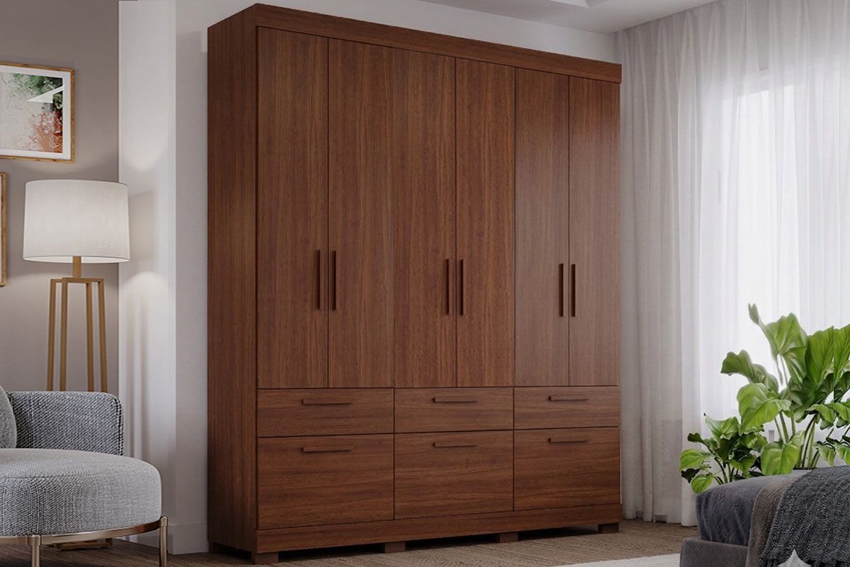 Guarda Roupa Casal 6 Portas e 5 Gavetas Porto PananJequitiba