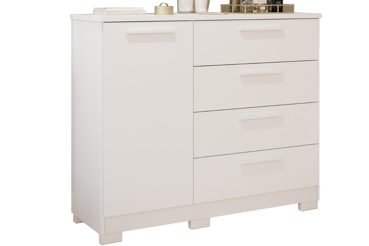 Cômoda Malu c/1 Porta 4 Gavetas PananBranco