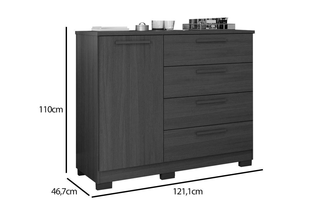 Cômoda Malu c/1 Porta 4 Gavetas Panan Cômoda Malu c/1 Porta 4 Gavetas Panan