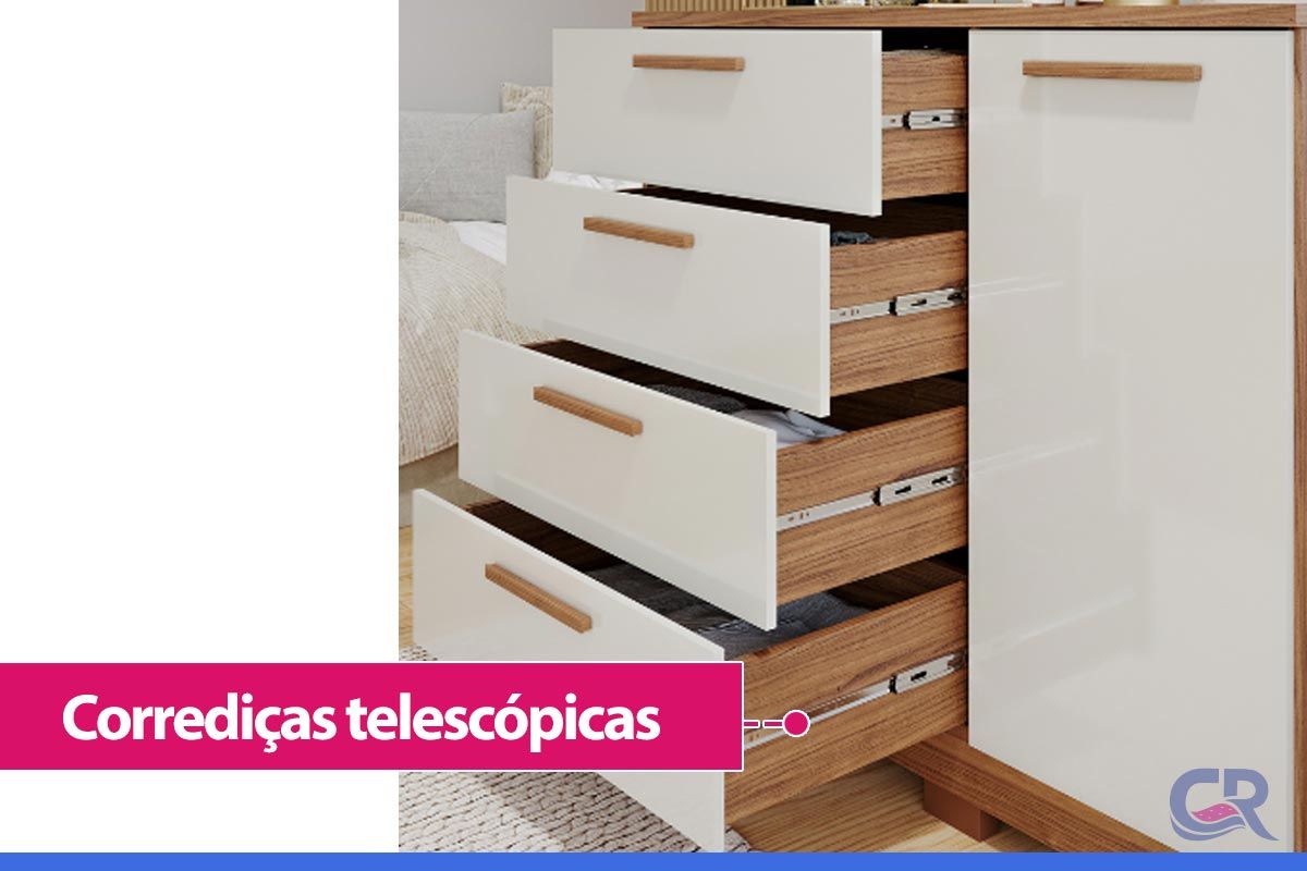 Cômoda Malu c/1 Porta 4 Gavetas Panan Cômoda Malu c/1 Porta 4 Gavetas Panan