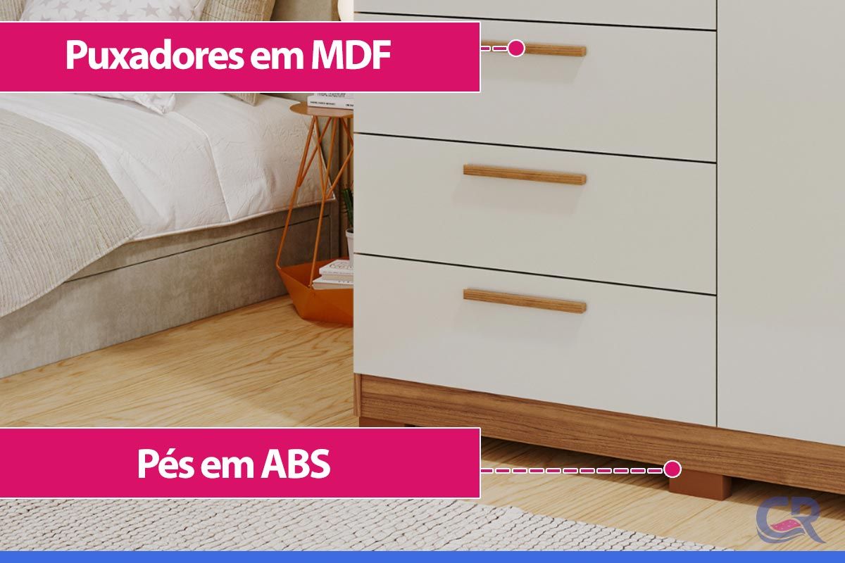 Cômoda Malu c/1 Porta 4 Gavetas Panan Cômoda Malu c/1 Porta 4 Gavetas Panan