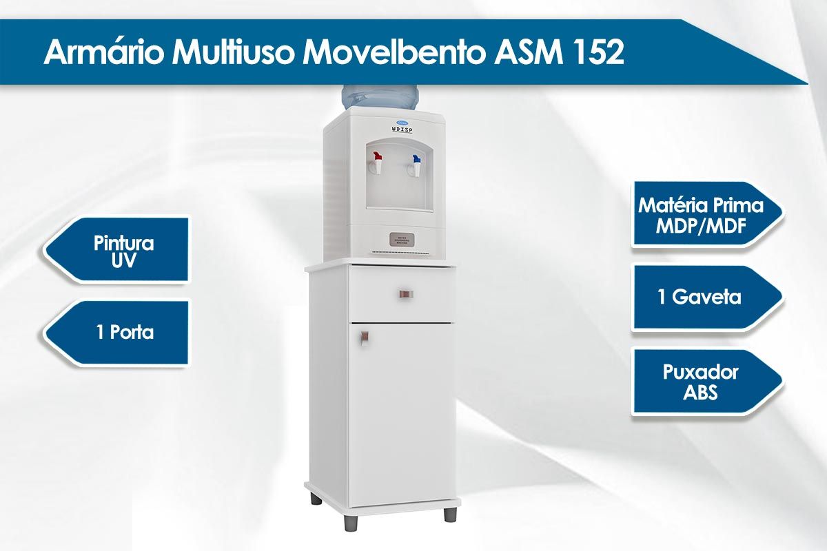 Balcão Multiuso Cozinha Movelbento ASM153 c/1 Porta e 1 Gaveta 36cm Balcão Multiuso Cozinha Movelbento ASM153 c/1 Porta e 1 Gaveta 36cm