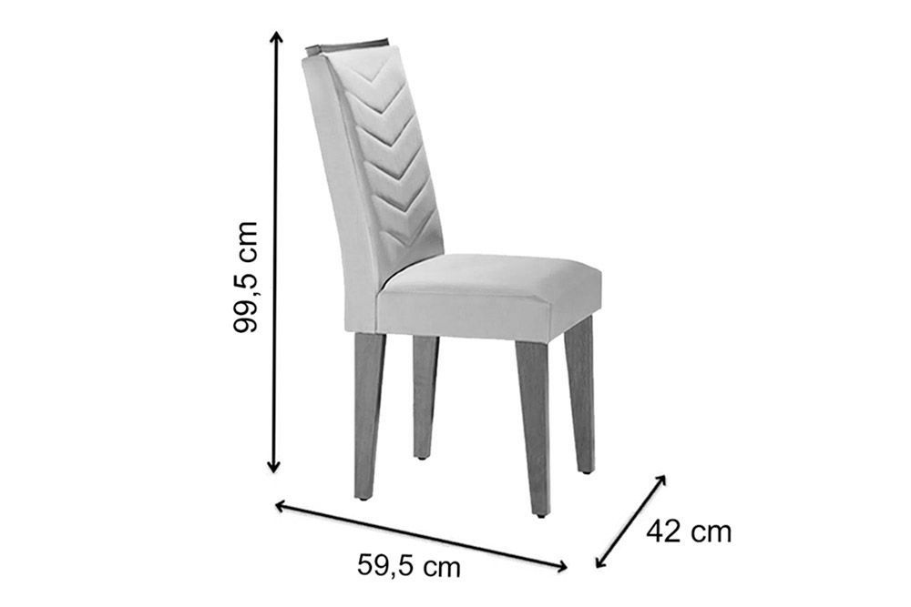 Sala Jantar Mesa Londrina Tampo Madeirado c/ Vidro 120x80cm e 4 Cadeiras Londrina - Rufato