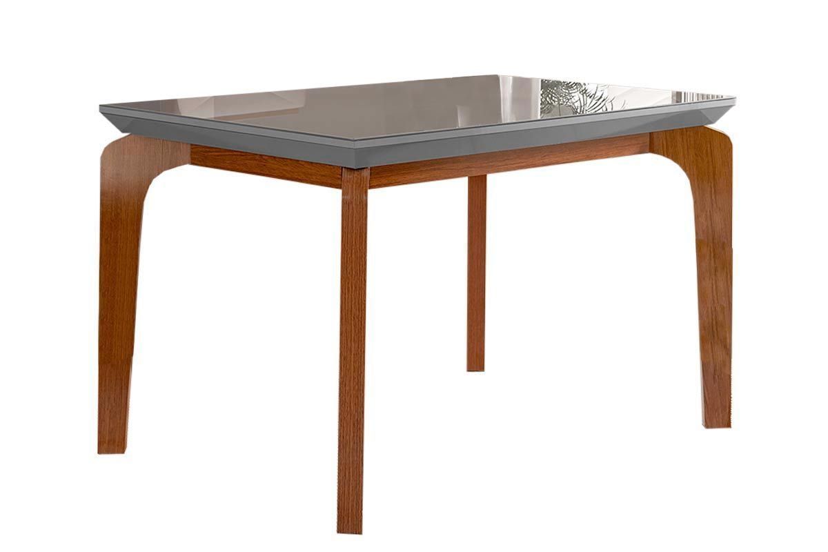 Sala Jantar Mesa Londrina Tampo Madeirado c/ Vidro 120x80cm e 4 Cadeiras Londrina - Rufato