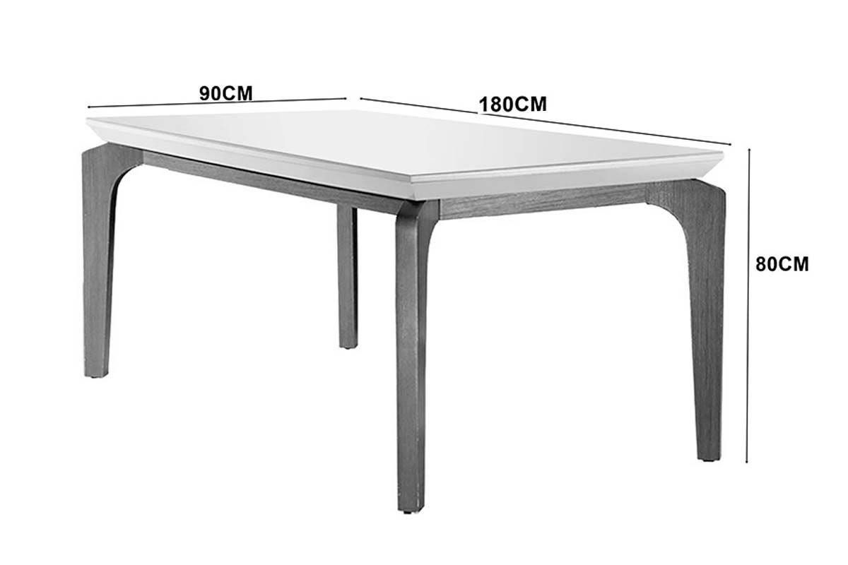 Sala Jantar Mesa Londrina Tampo MDF/Vidro Canto Curvo 180cm + 6Cadeiras Imperatriz - Rufato