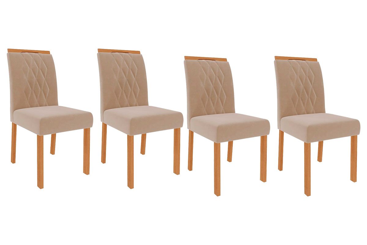Cadeira Jantar Juliana Wood Kit 4 Un Cimol