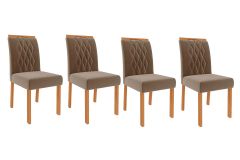 Cadeira Jantar Juliana Wood Kit 4 Un Cimol