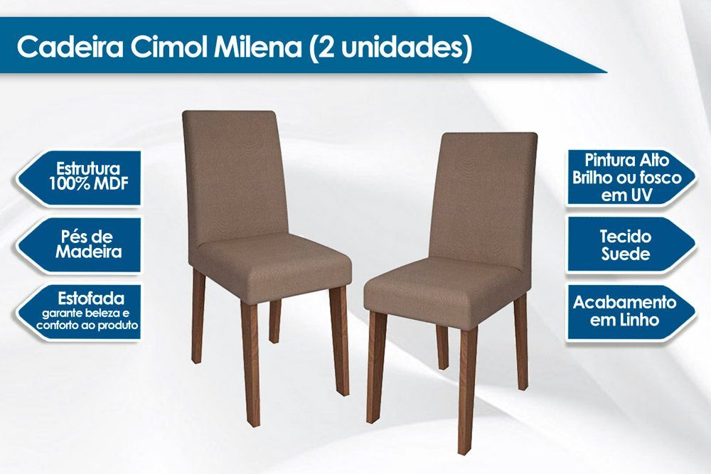 Cadeira Jantar Milena Kit 4 Un Cimol