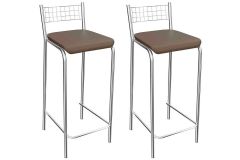 Banqueta Sala de Jantar Gênova 1B705CR Aço 2 Un Kappesberg