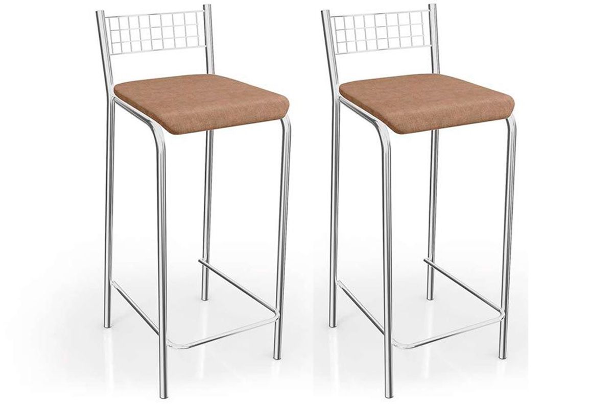 Banqueta Sala de Jantar Gênova 1B705CR Aço 2 Un Kappesberg