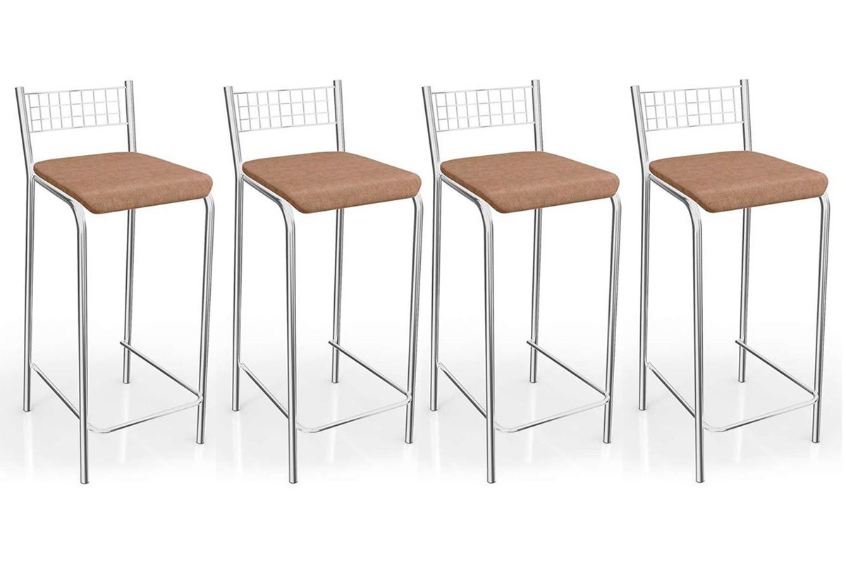 Banqueta Sala de Jantar Gênova 1B705CR Aço 4 Un Kappesberg