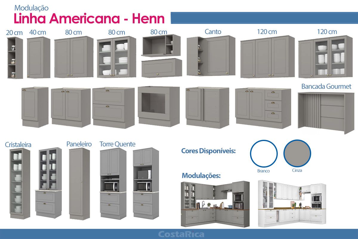 Cozinha Completa Henn 19 Peças Americana CZ264