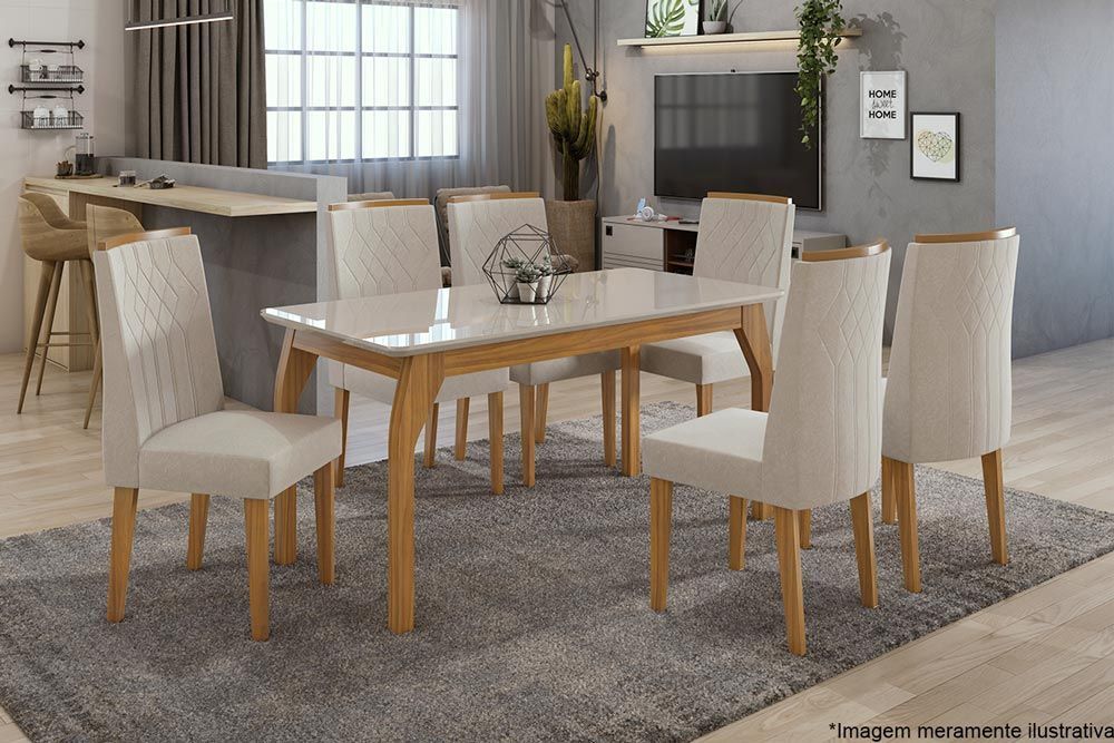 Cadeira Sala de Jantar Exclusive Kit 6 Un - Lopas