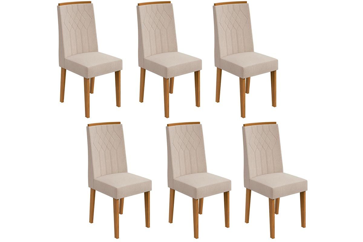 Cadeira Sala de Jantar Exclusive Kit 6 Un - Lopas