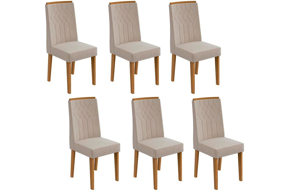 Cadeira Sala de Jantar Exclusive Kit 6 Un - Lopas