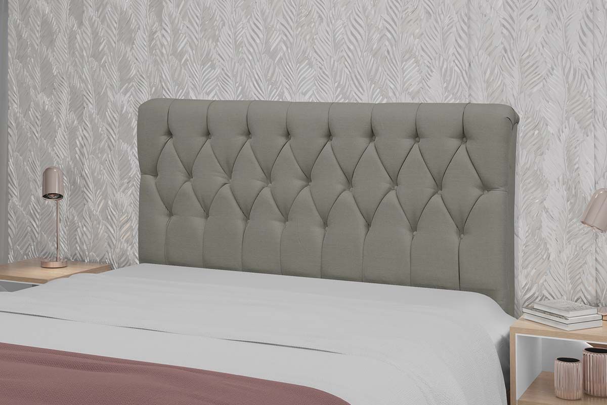 Cabeceira Box Estofada Simbal Viena PlusQueen - Suede Cinza Cabeceira Box Estofada Simbal Viena PlusQueen - Suede Cinza