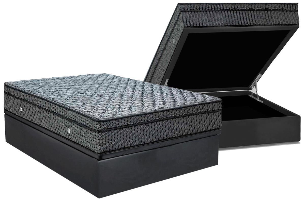 Cama Box Baú CRC +Colchão Molas Orthotel Luxo Ortobom