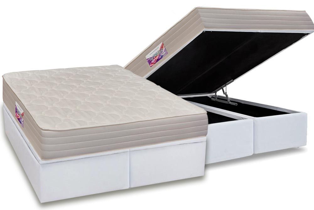 Cama Box Baú CRC +Colchão Espuma D45 Top Herval