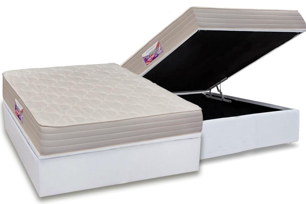 Cama Box Baú CRC +Colchão Espuma D45 Top Herval