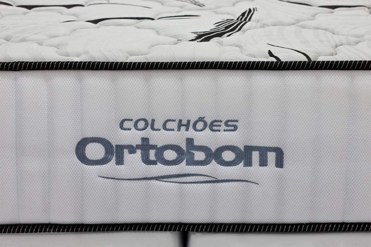 Cama Box Baú: Colchão Espuma Ortobom High Foam + Base CRC Courano White