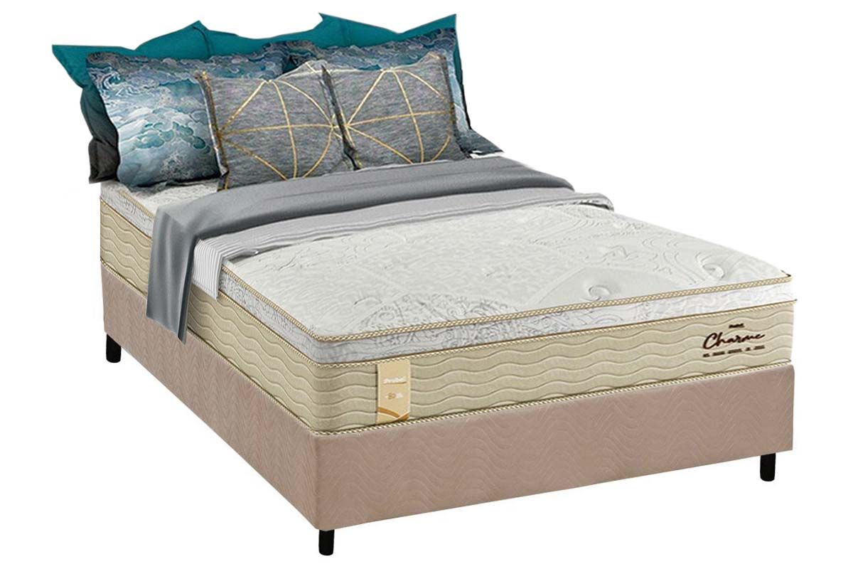 Cama Box CRC +Colchão Molas Charme Probel