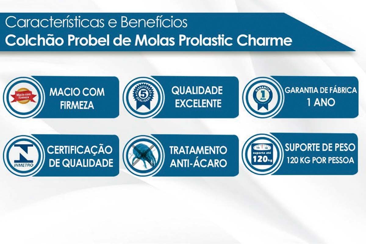 Cama Box CRC +Colchão Molas Charme Probel