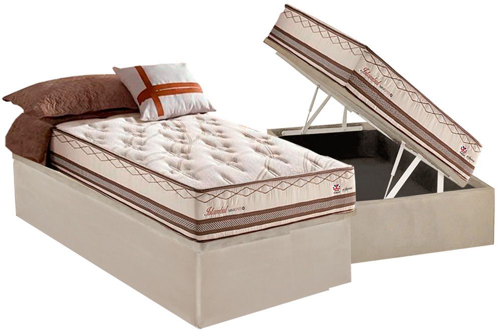 Cama Box Baú CRC +Colchão Molas Istambul Herval