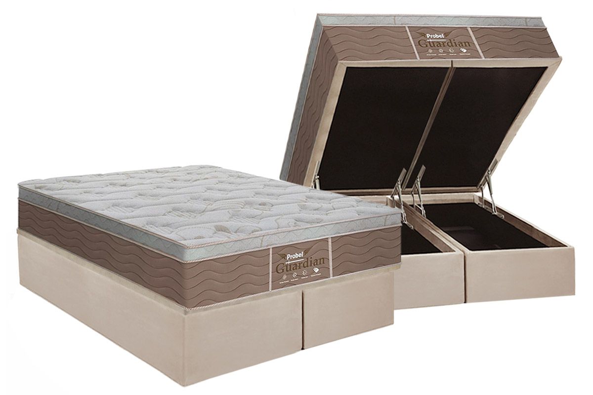 Cama Box Baú CRC +Colchão Molas Guardian Probel