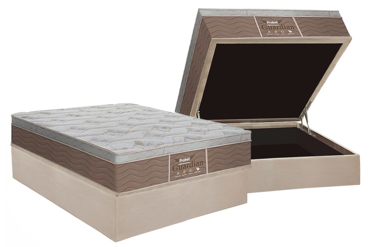 Cama Box Baú CRC +Colchão Molas Guardian Probel