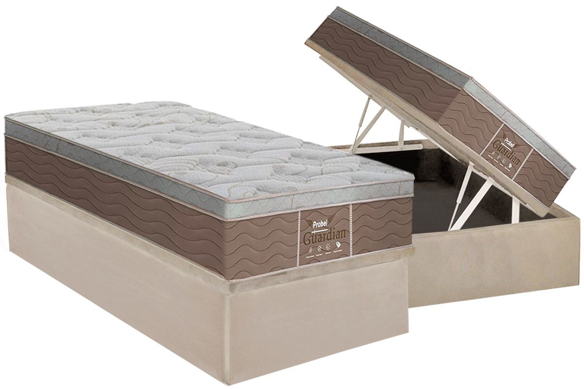 Cama Box Baú CRC +Colchão Molas Guardian Probel