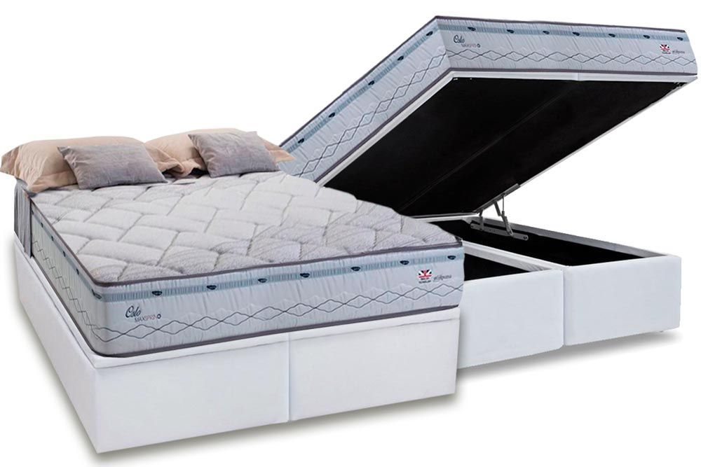 Cama Box Baú CRC +Colchão Molas Oslo Herval