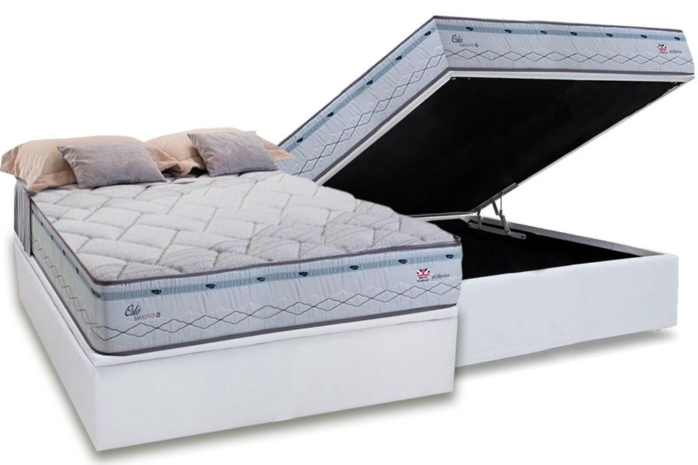 Cama Box Baú CRC +Colchão Molas Oslo Herval