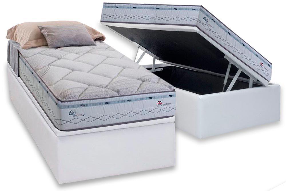 Cama Box Baú CRC +Colchão Molas Oslo Herval