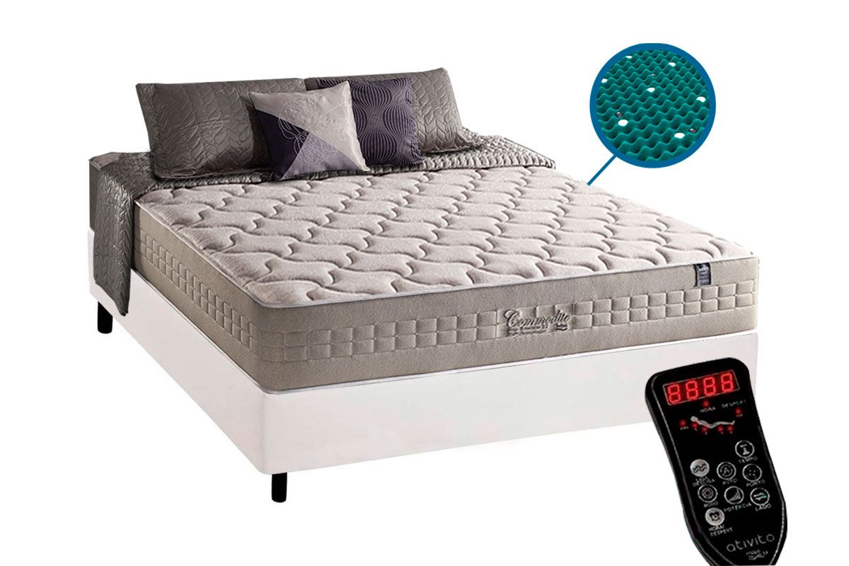 Cama Box CRC +Colchão c/Massagem Commodite Anjos