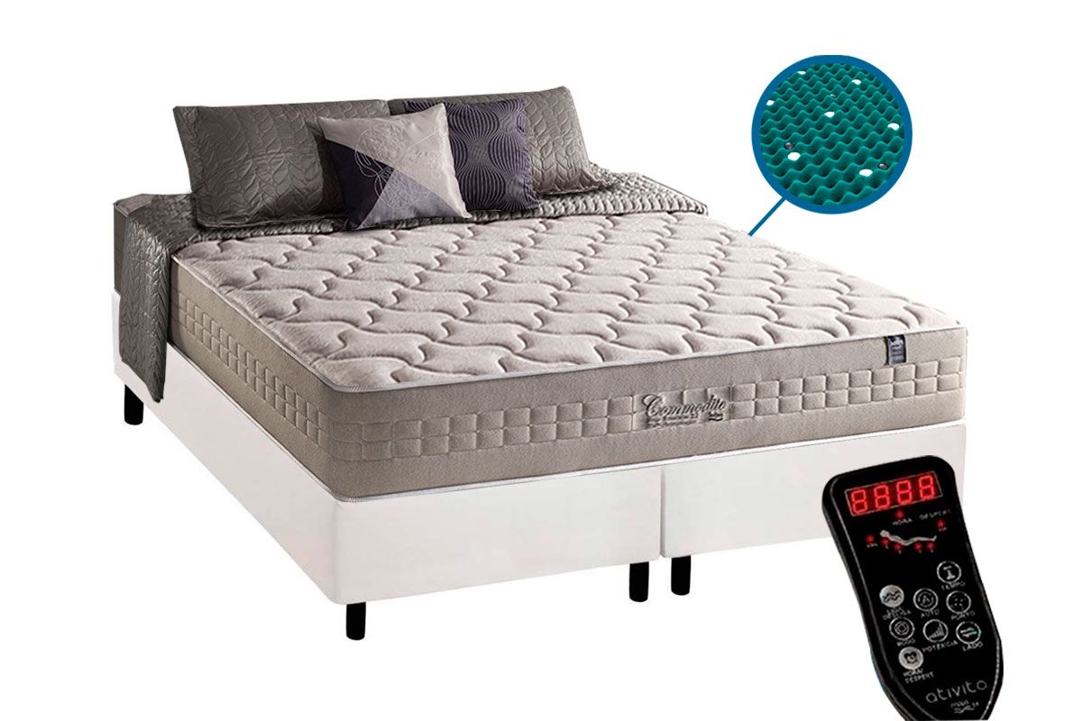 Cama Box CRC +Colchão c/Massagem Commodite Anjos