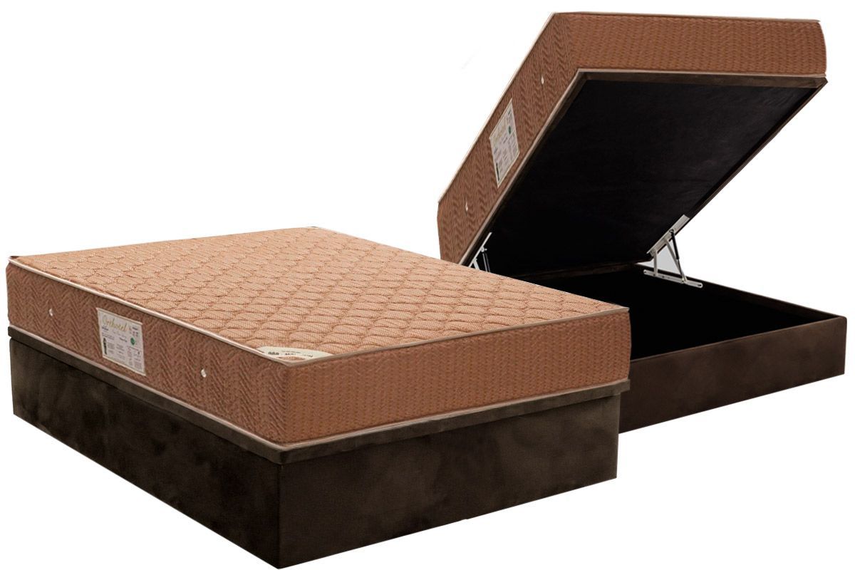 Cama Box Baú CRC +Colchão Molas Orthotel Ortobom