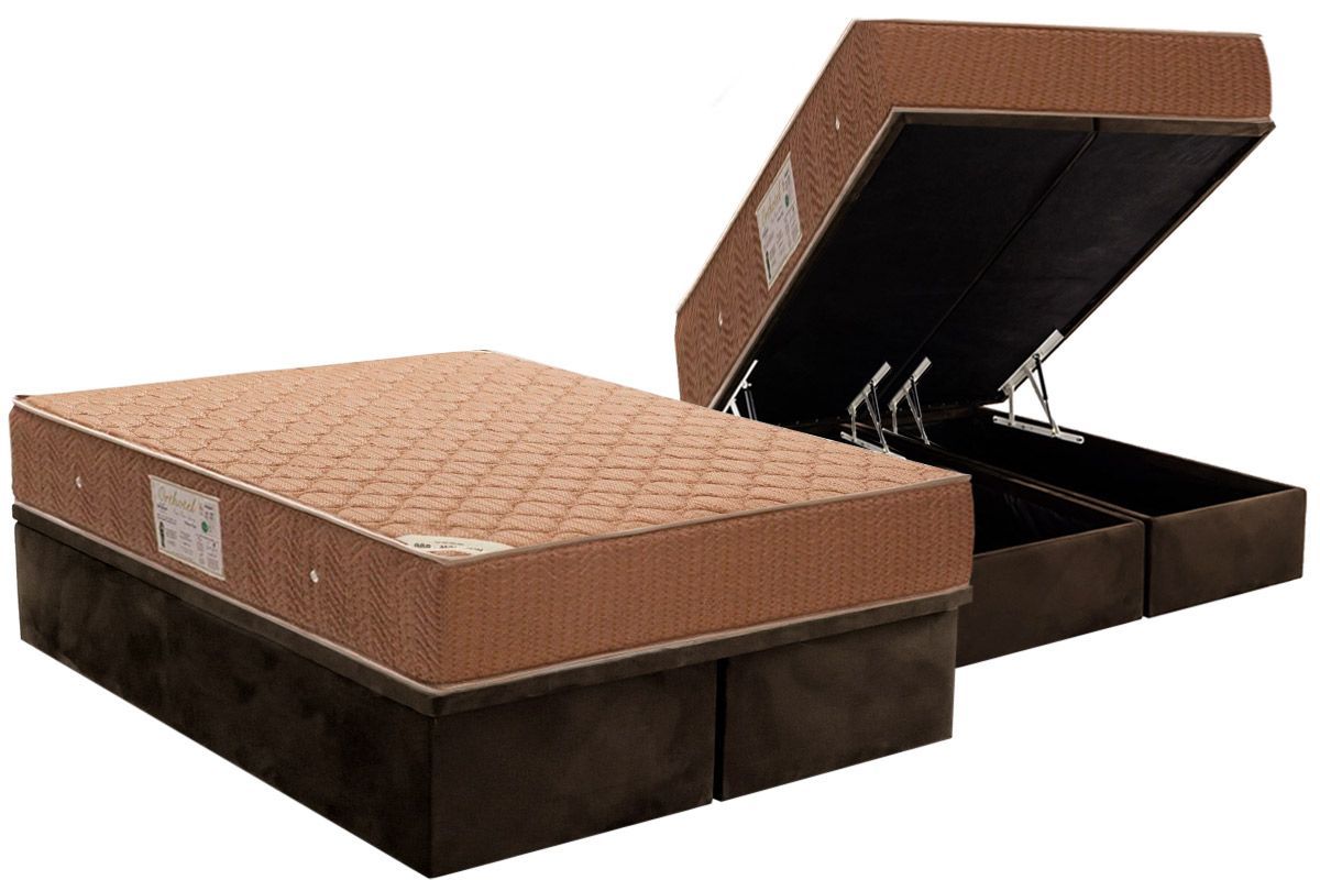 Cama Box Baú CRC +Colchão Molas Orthotel Ortobom