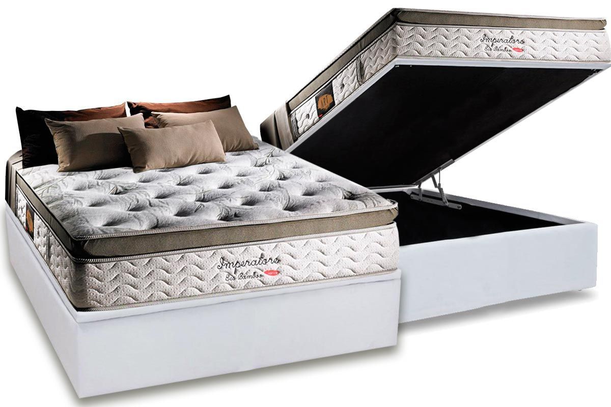 Cama Box Baú CRC +Colchão Molas Imperatore Herval
