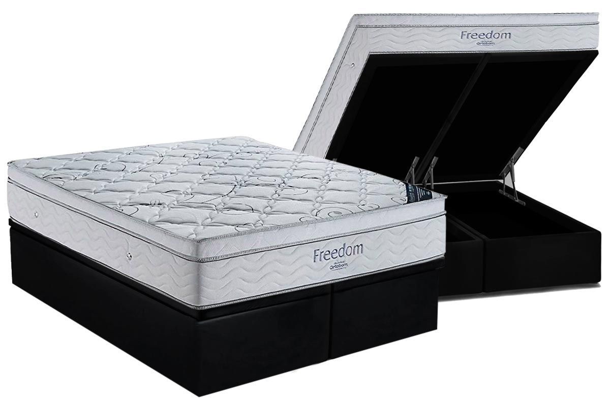 Cama Box Baú CRC +Colchão Molas Freedom Ortobom