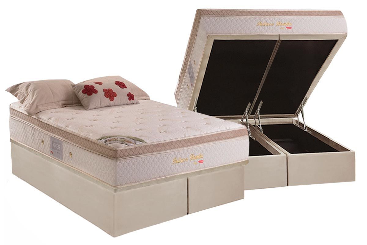 Cama Box Baú CRC +Colchão Molas Pallace Herval