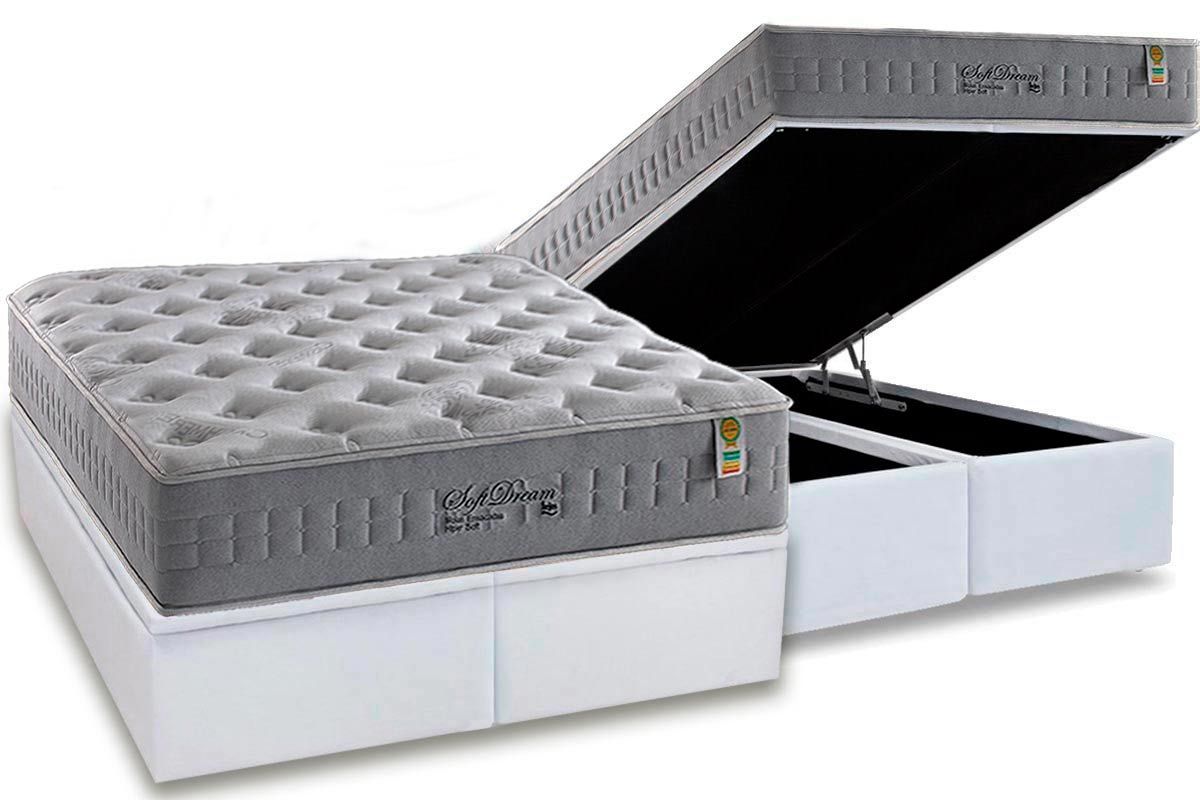 Cama Box Baú CRC +Colchão Molas Soft Dream Anjos